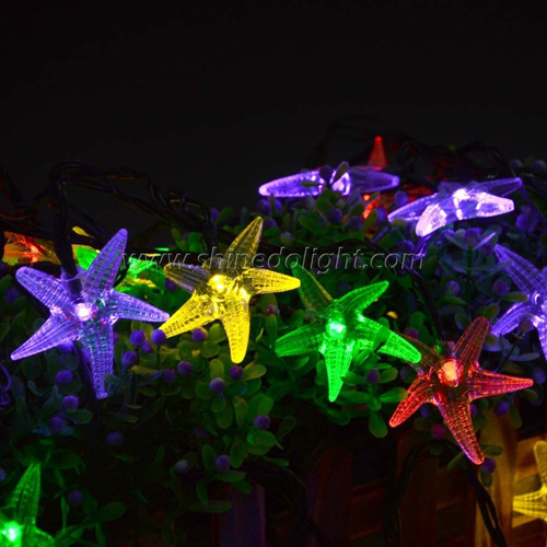 30 LED Starfish Fairy Night Lights Waterproof Holiday Christmas Solar String Light