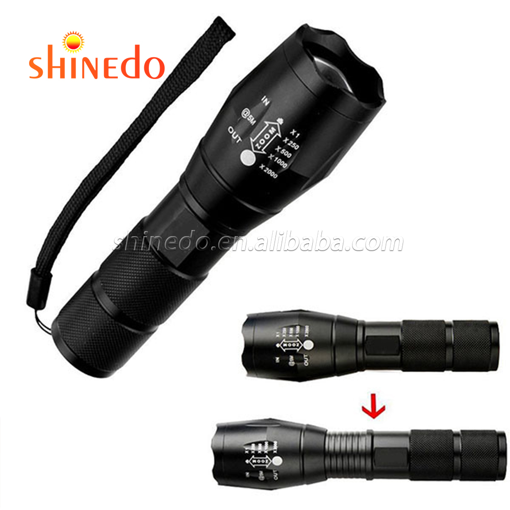 Hand LED Torch Light, Outdoor 1200 Lumen XML T6 Waterproof LED Zoomable Military Tactical Self Defensive Camping Flashlight