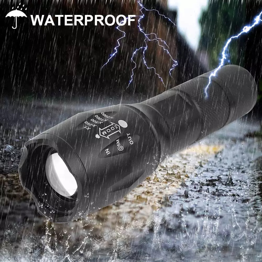 18650 Rechargeable Waterproof Led Super bright Emergency USB Tactical Flashlight