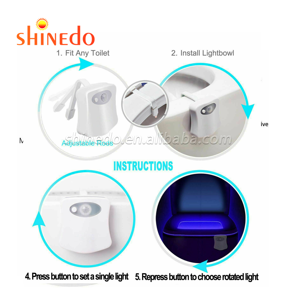 16 Colors Switching Motion Sensor Toilet Light