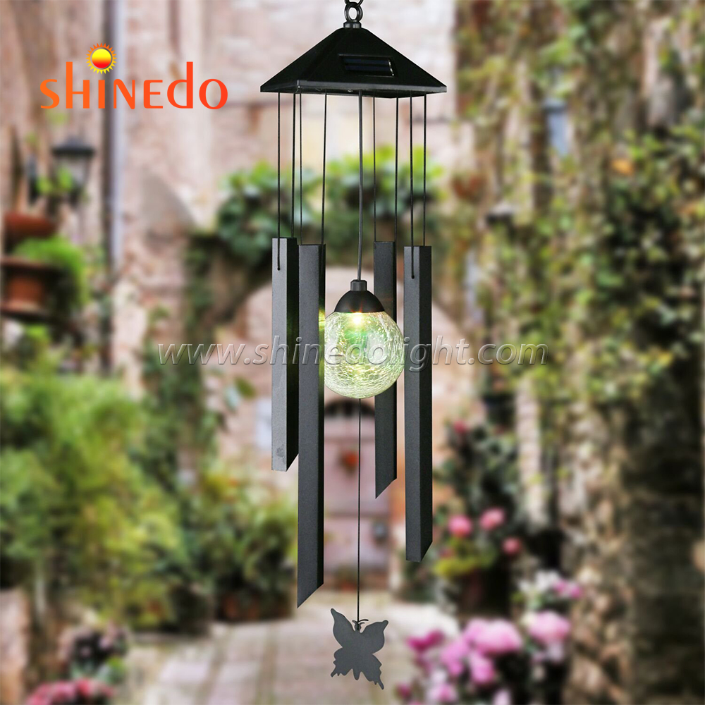 Solar LED Wind Chime Outdoor Garden Metal Wind Chime