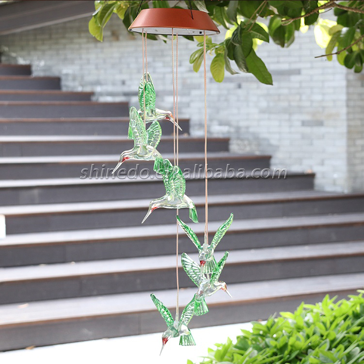 Hanging Outdoor LED Solar Decoration Wind Chime Light