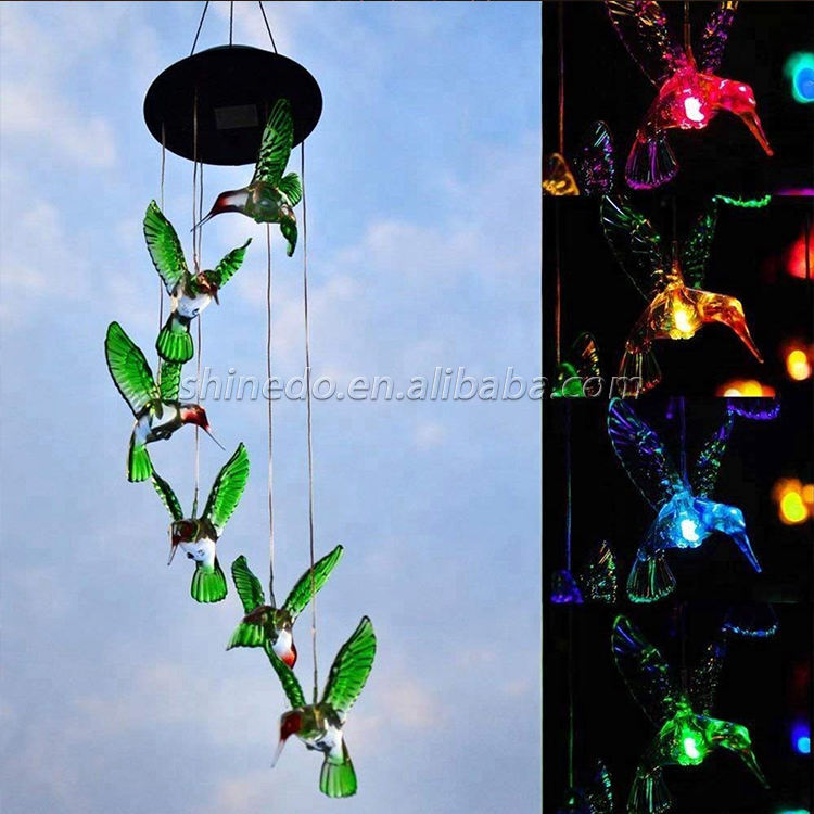 Hanging Outdoor LED Solar Decoration Wind Chime Light