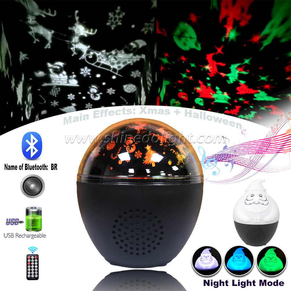 5w Led Music Christmas Night Lights Moon Star Night Light Projector Lamp