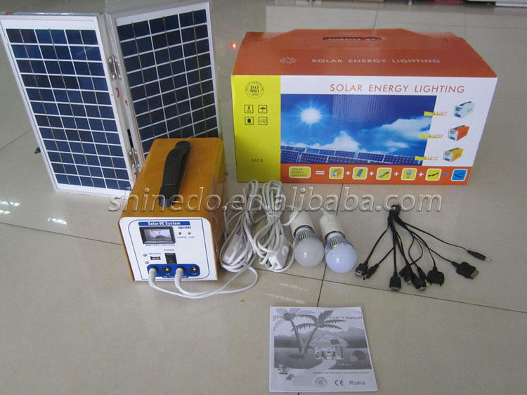 led bulb cellphone charge portable solar home lighting system