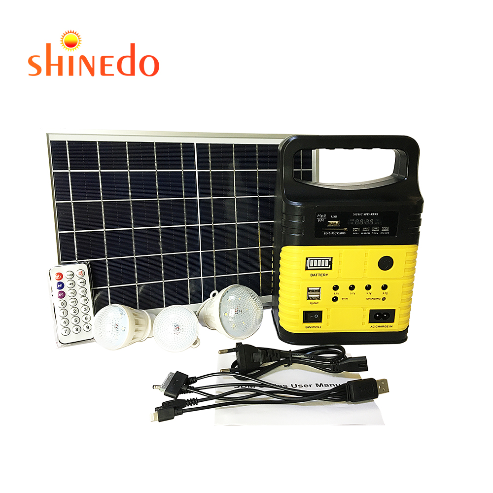 Portable Multifunction Home USB Charging Solar Energy System Light with Radio Function