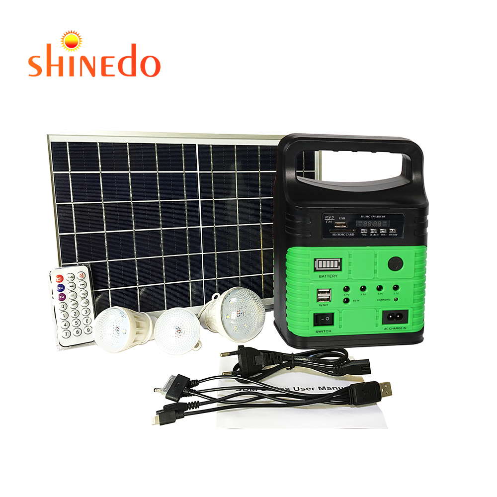 Portable Multifunction Home USB Charging Solar Energy System Light with Radio Function