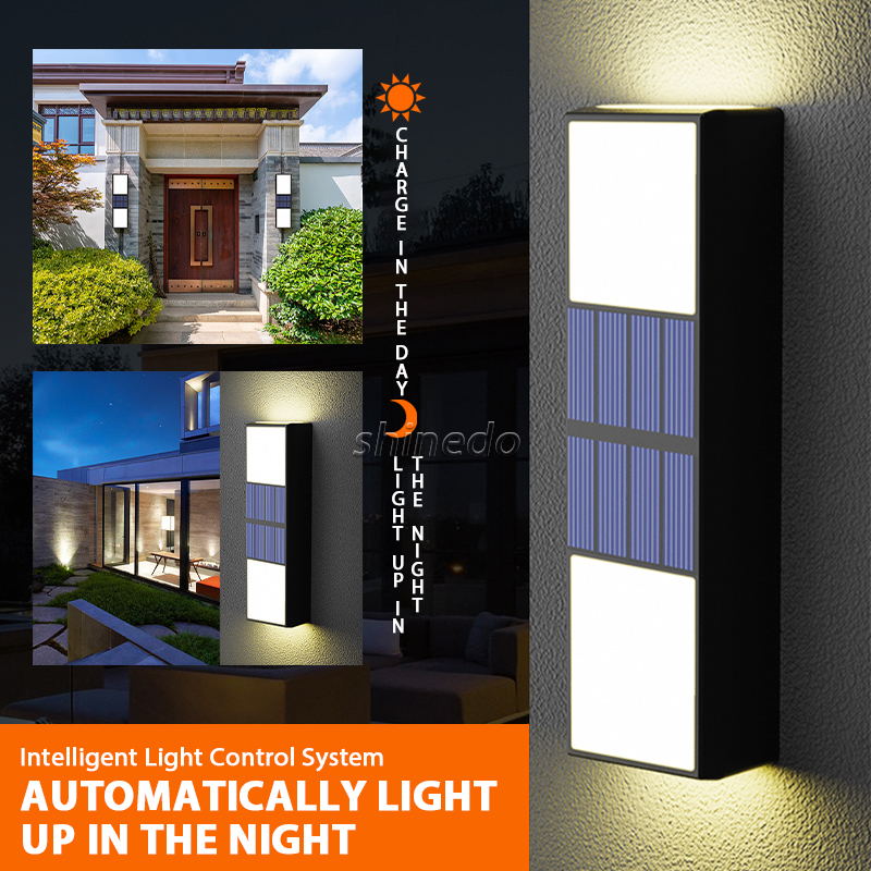 Bidirectional Solar Wall Lamp Control Waterproof Garden Light
