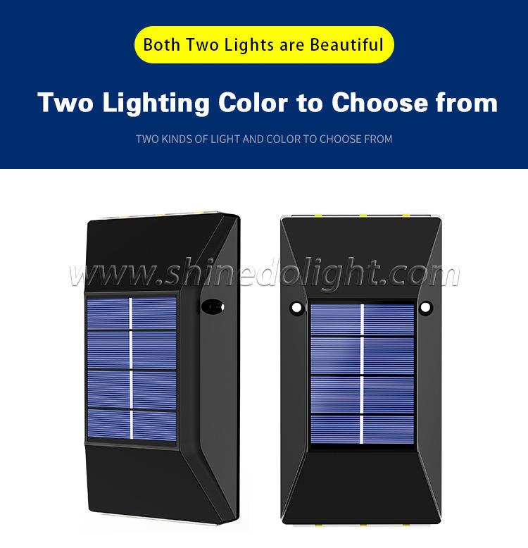 New Design Two Sides IP65 Outdoor Solar Wall Light