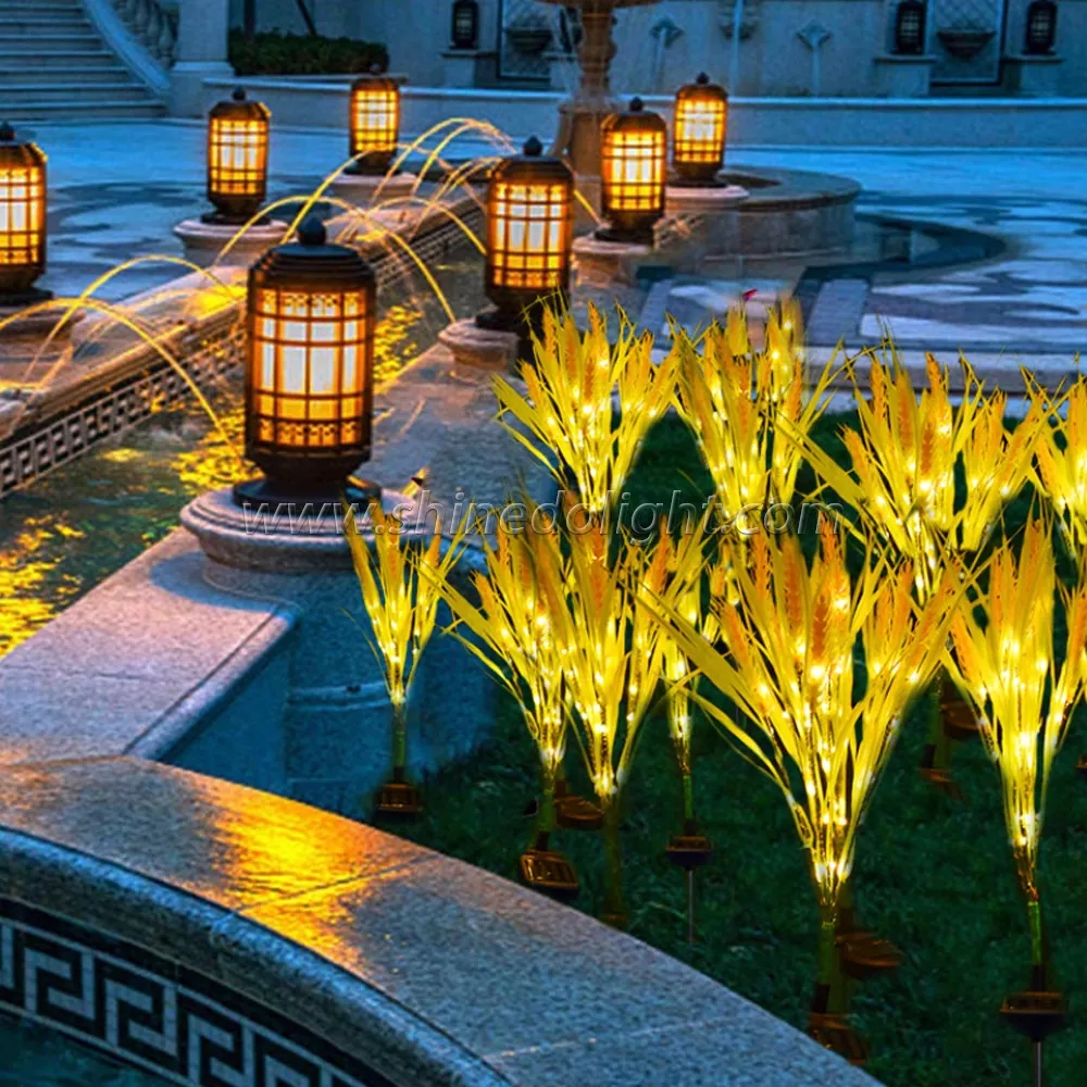 LED Solar Simulation Rice Colorful Lights Flower Landscape