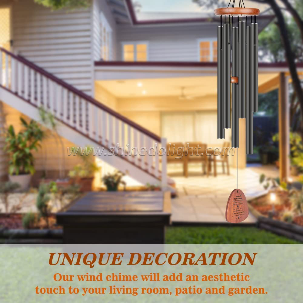 Custom Aluminum Windchimes Bereavement Gifts Outdoor 28/32 Inch Sympathy Memorial Wind Chimes With Box