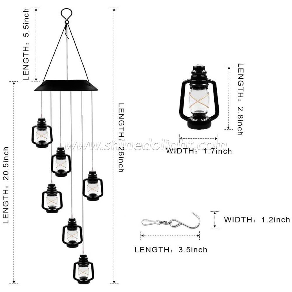 2022 Most Popular RGB Special Appearance Design Beautiful Garden Solar Wind Chime Light