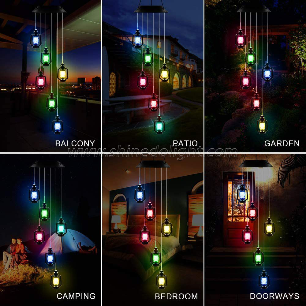 2022 Most Popular RGB Special Appearance Design Beautiful Garden Solar Wind Chime Light