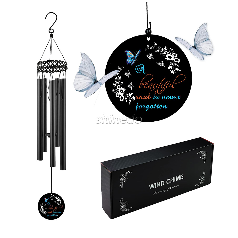 Unique Sympathy Bereavement Gifts Garden Memorial Metal Wind Chimes for Family Member
