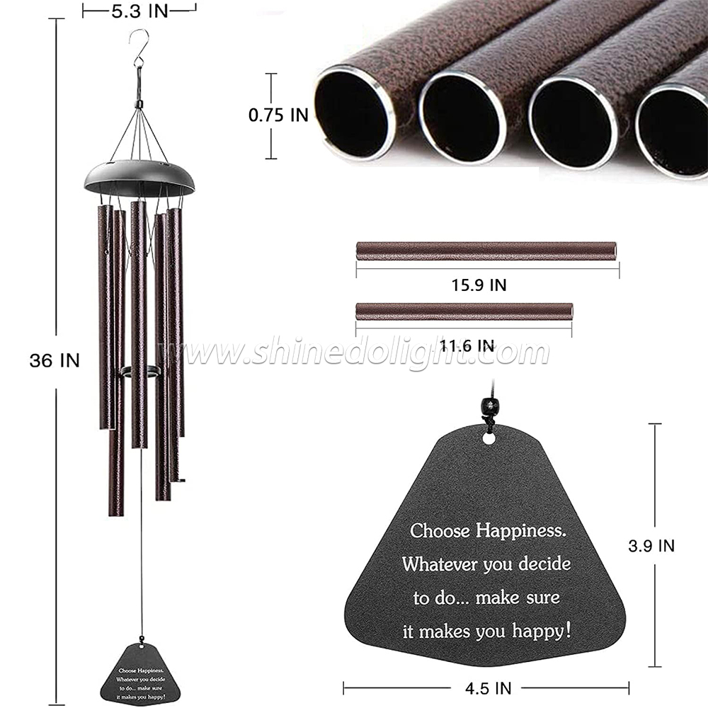 Sympathy Memorial Wind Chimes for Loss of a Loved One Outdoor Aluminum Tubes Windchimes for Outside Deep Tone