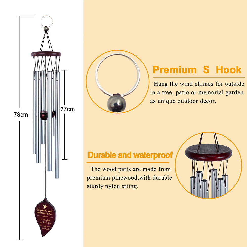 Customized Sympathy WindChimes Unique Gifts Memorial Wind Chimes for Indoor Outdoor Decoration