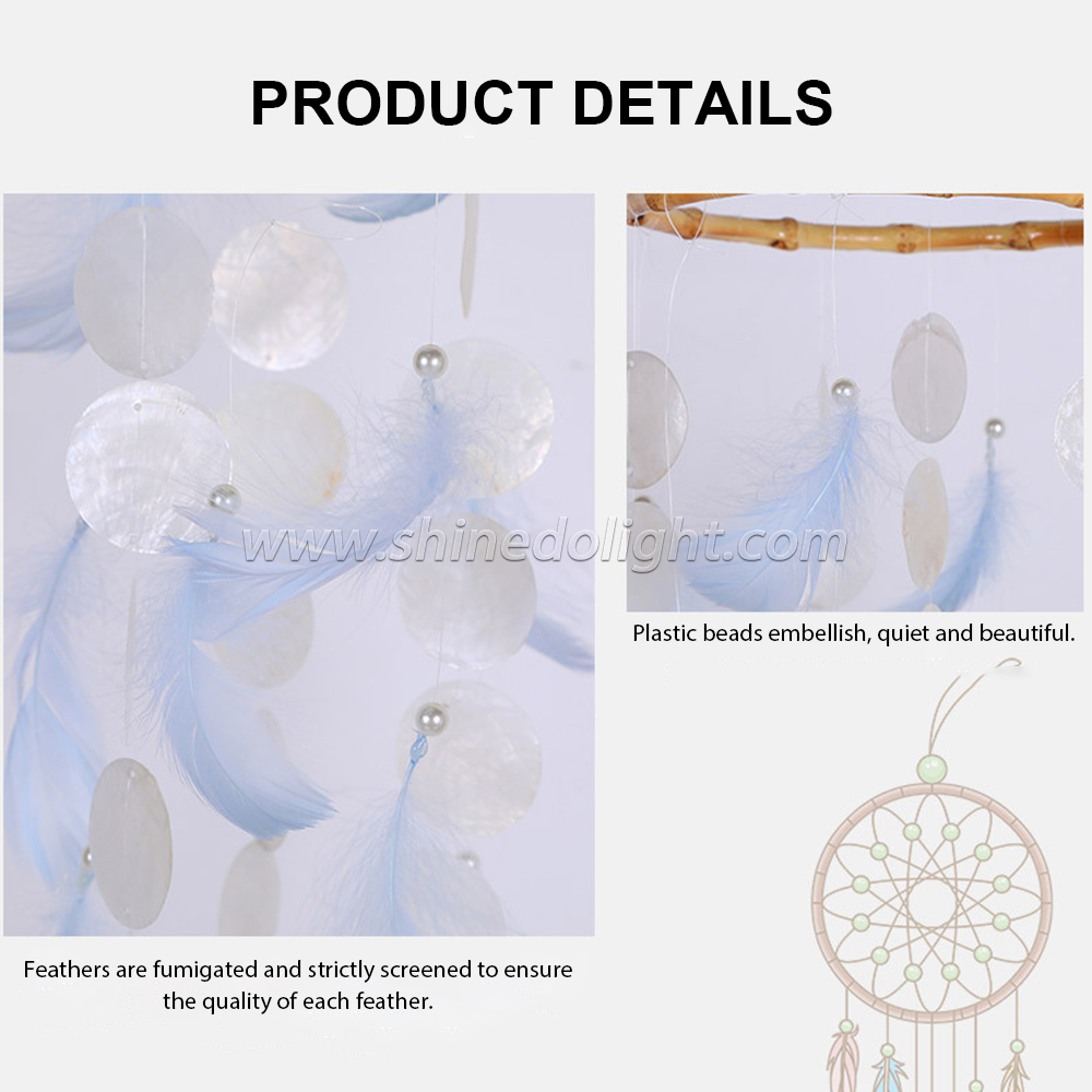 Natural Shell Dream Catcher Home Ornaments Innovative Gifts Wind Chimes Dreamcatcher Feathers Outdoor Wall Hangings Decoration