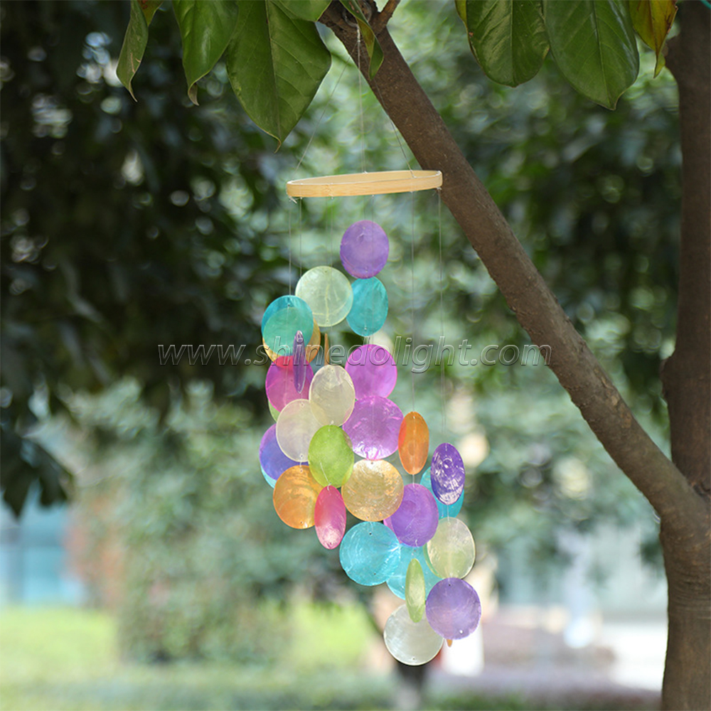Wind Chimes Home Decor Outdoor Hanging Chime Sea Shell Unique Windchimes Bamboo Wooden Windchime