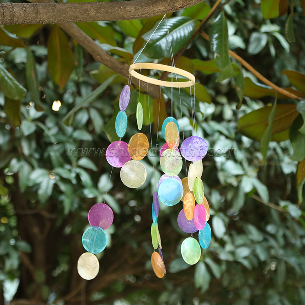 Wind Chimes Home Decor Outdoor Hanging Chime Sea Shell Unique Windchimes Bamboo Wooden Windchime