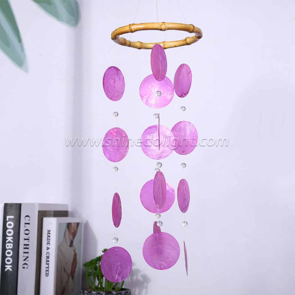 Garden Sea Home Decor Balcony Gift Outdoor Hanging Capiz Shell Handmade Wind Chime Sun Catchers