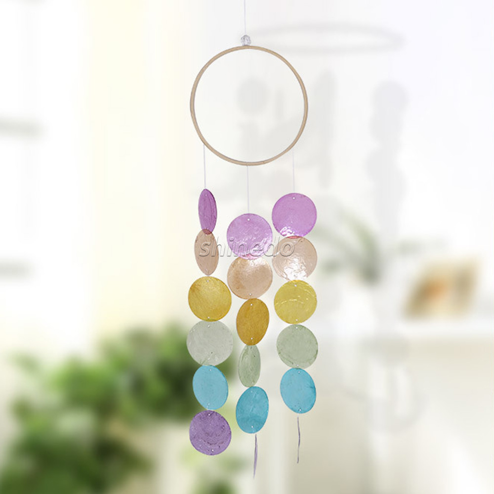 Garden Sea Hanging Shell Handmade Capiz Waterfall Wind Chime for Outdoor