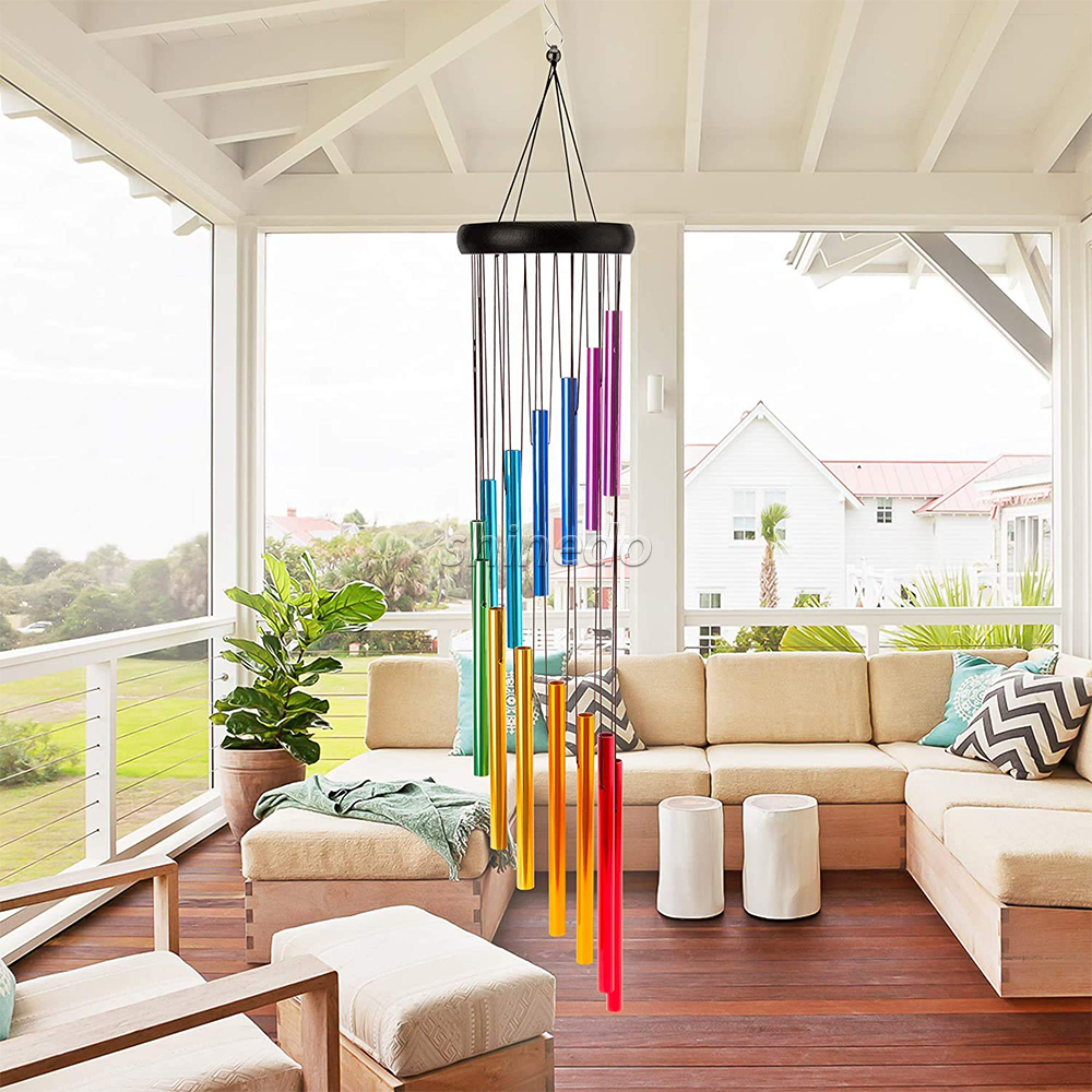 Soothing Sound Wind Chimes Outdoor, 29 Inches Metal Wind Chimes with 14 Colorful Aluminum Alloy Tubes Deep Tone