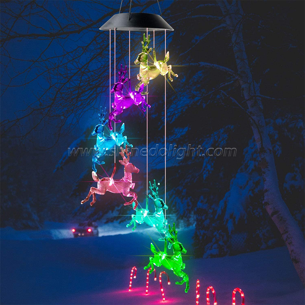 Memorial Elk Deer Wind Chimes Christmas Decor Solar Wind Chimes Outdoor Indoor Gifts Garden Decor