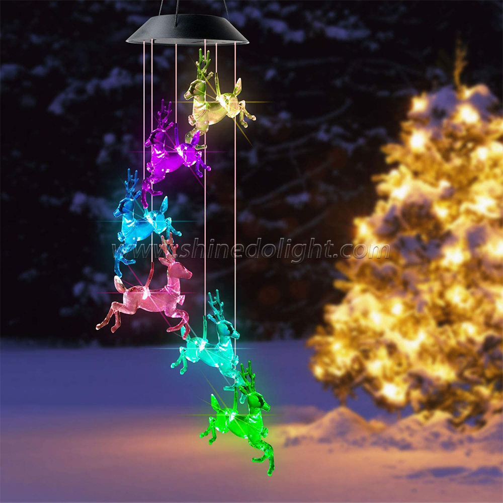 Memorial Elk Deer Wind Chimes Christmas Decor Solar Wind Chimes Outdoor Indoor Gifts Garden Decor