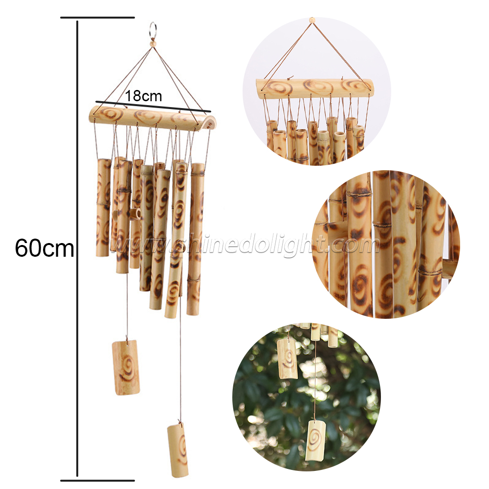 Amazon Hot Selling Wooden Wind Chimes Outdoor, Bamboo Wind Chimes with Amazing Deep Tone for Patio Garden Home Decor