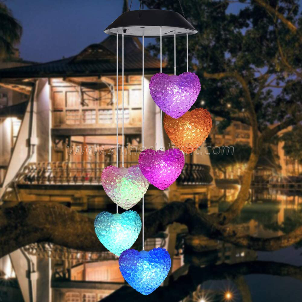 Outdoor Amazing Design Style Waterproof Home Garden RGB Memorial Wind Chime Light
