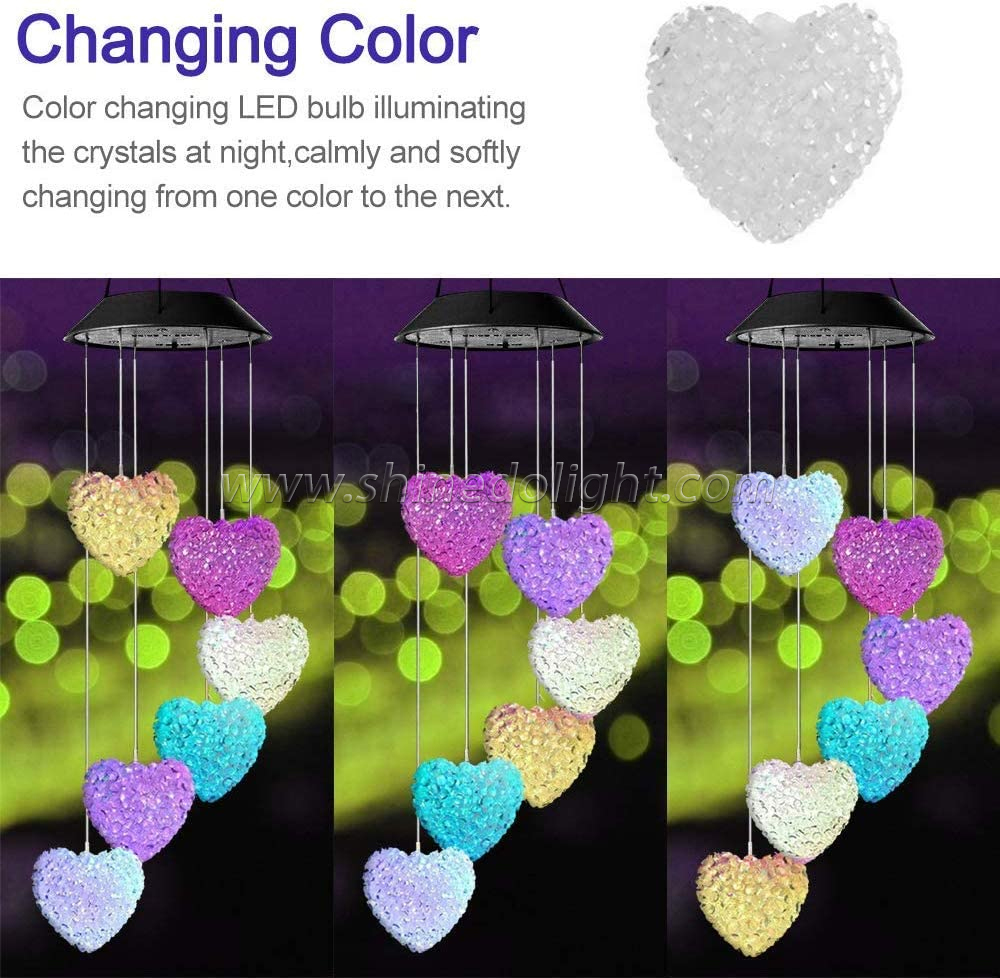 Outdoor Amazing Design Style Waterproof Home Garden RGB Memorial Wind Chime Light