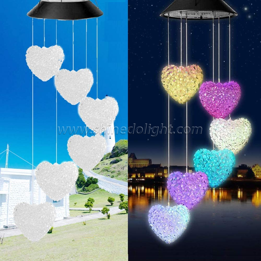 Outdoor Amazing Design Style Waterproof Home Garden RGB Memorial Wind Chime Light