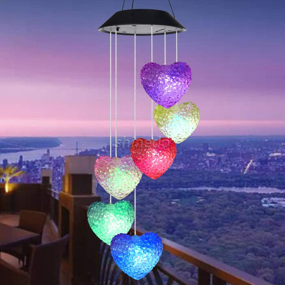 Outdoor Amazing Design Style Waterproof Home Garden RGB Memorial Wind Chime Light