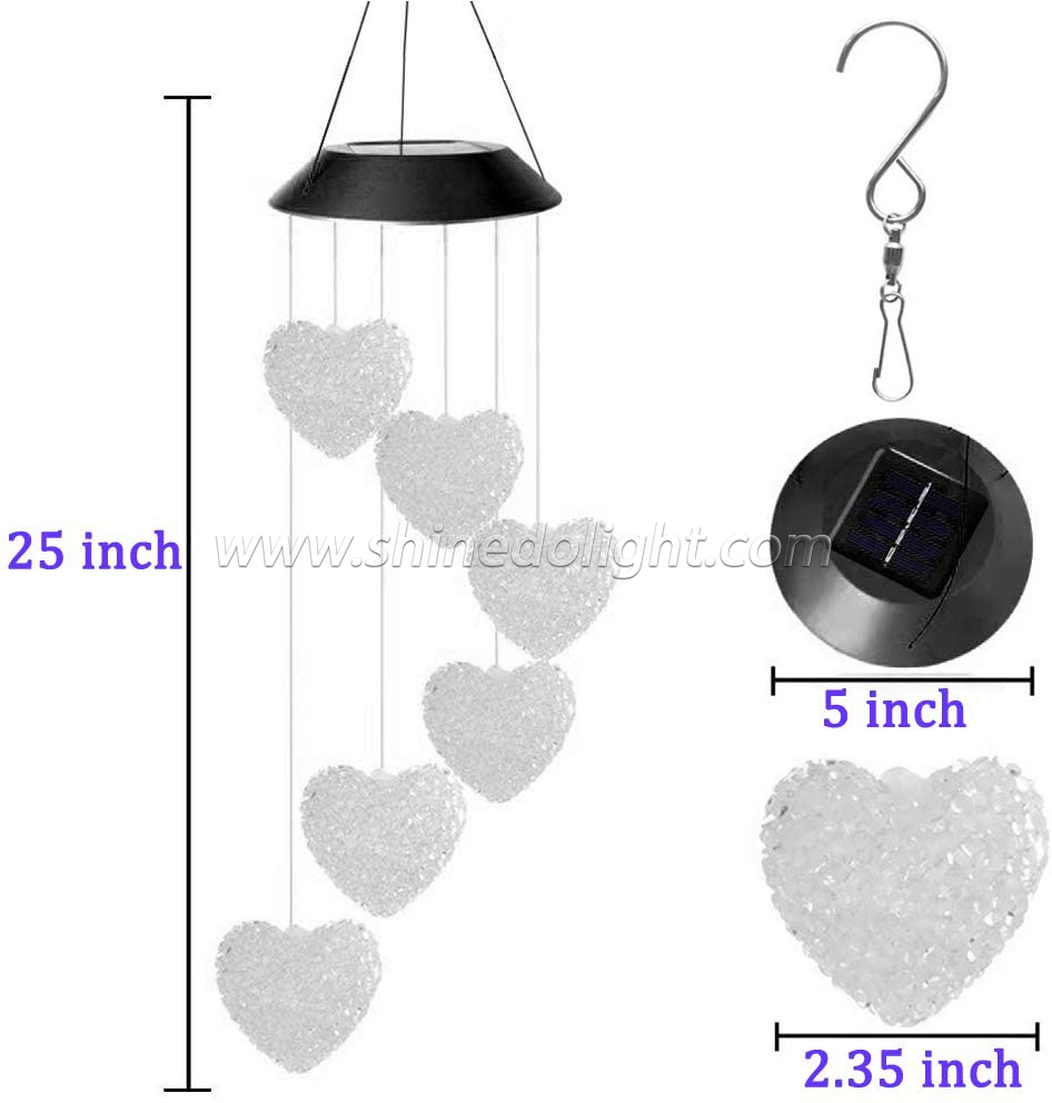 Outdoor Amazing Design Style Waterproof Home Garden RGB Memorial Wind Chime Light