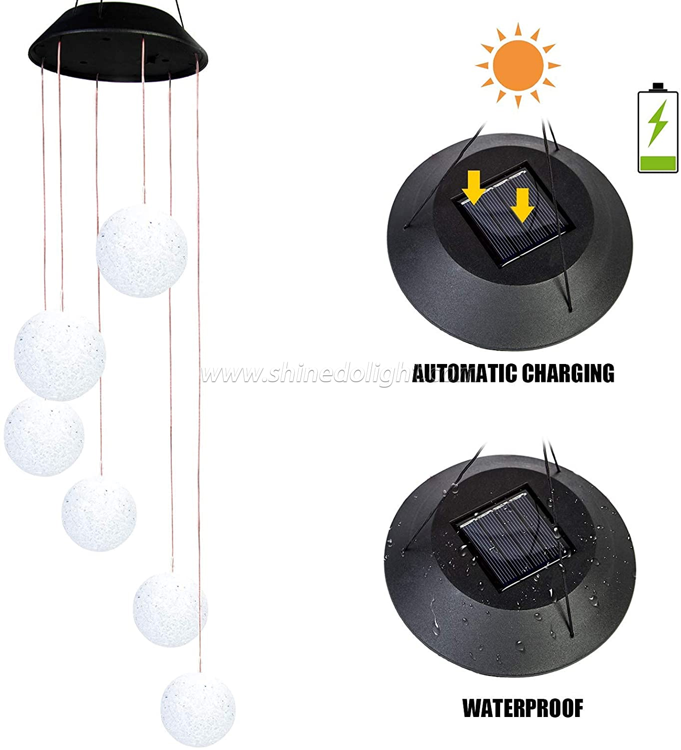 Outdoor Amazing Design Style Waterproof Home Garden RGB Memorial Wind Chime Light