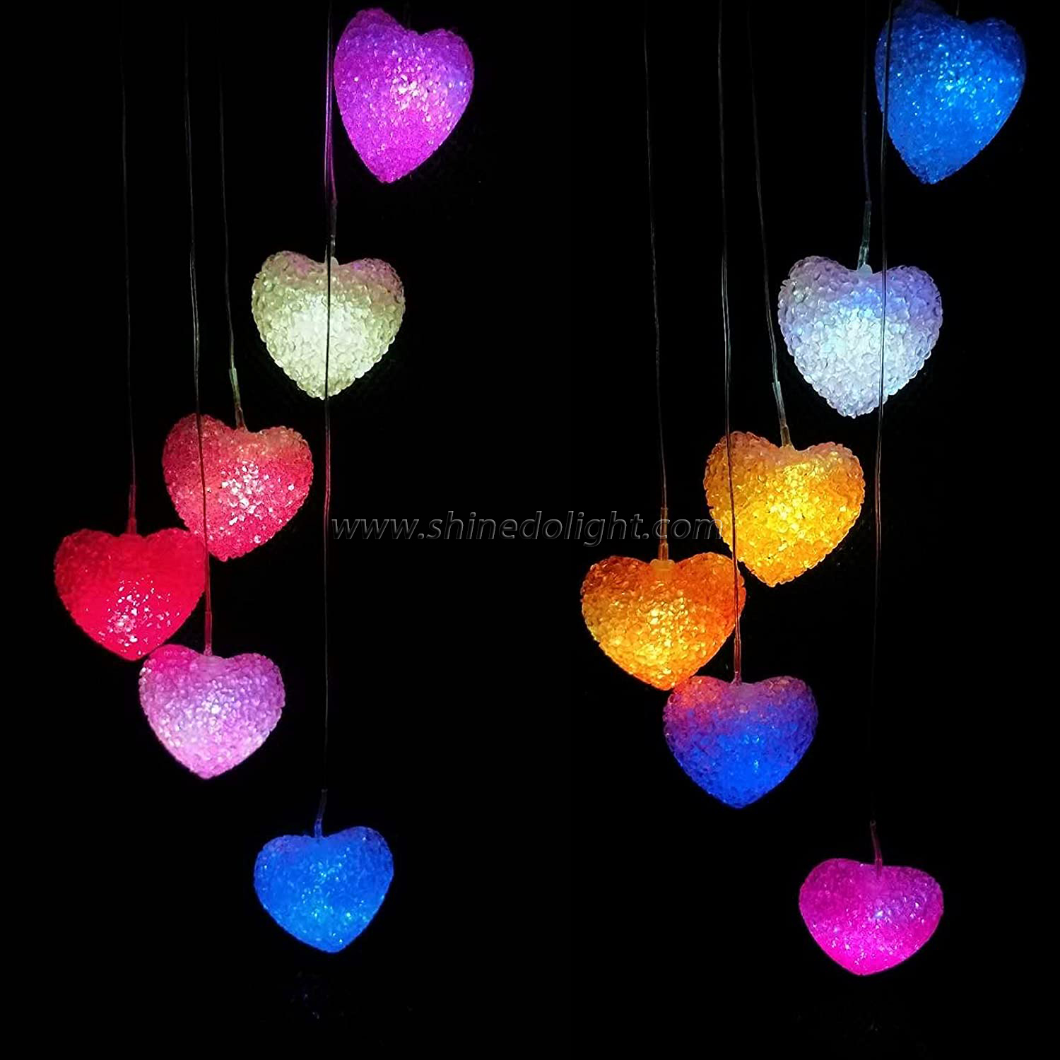 Heart Shape Waterproof LED Color Changing Outdoor Decoration memorial Solar Wind Chime Light