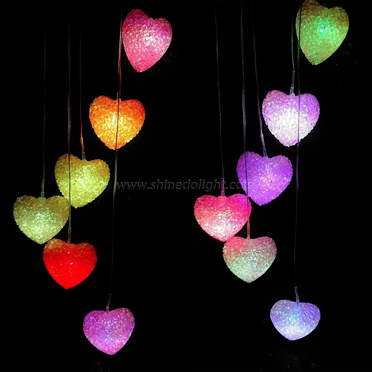 Heart Shape Waterproof LED Color Changing Outdoor Decoration memorial Solar Wind Chime Light