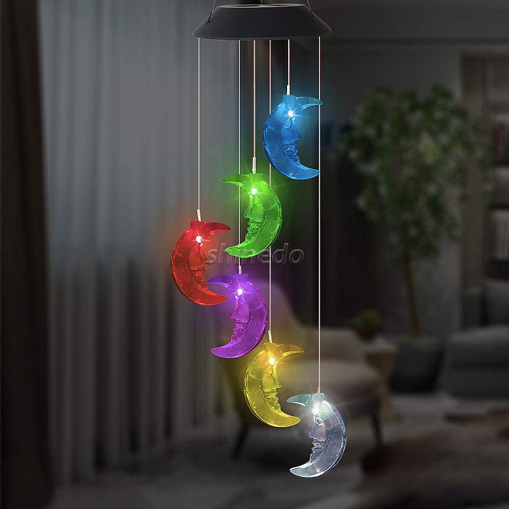 Outdoor Color-Changing RGB LED Hanging lamp Waterproof Romantic for Yard Garden Home Pathway Solar Wind Chime