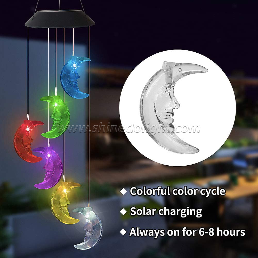 Outdoor Color-Changing RGB LED Hanging lamp Waterproof Romantic for Yard Garden Home Pathway Solar Wind Chime