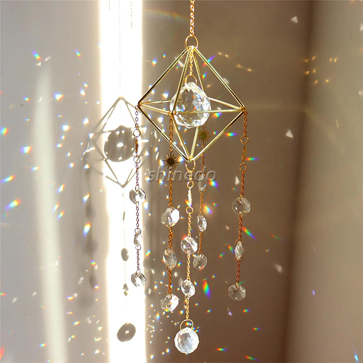 Sun Catchers with Crystals Reflect Sunlight & Cast Rainbow Prisms Everywhere Hanging Crystal Suncatcher