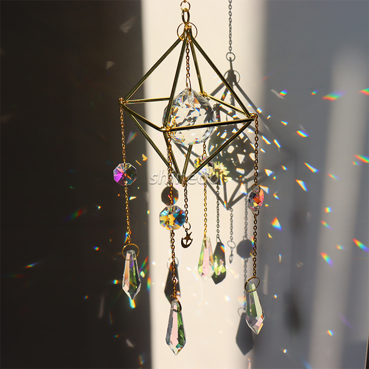 Sun Catchers with Crystals, Indoor Hanging Prism Crystals Rainbow Maker Suncatcher