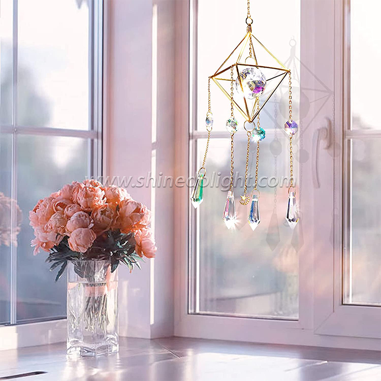 Sun Catchers with Crystals, Indoor Hanging Prism Crystals Rainbow Maker Suncatcher