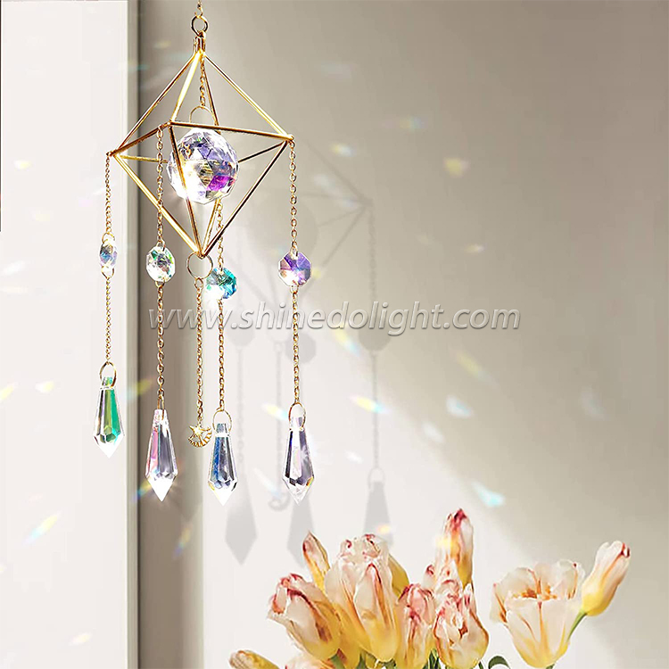 Sun Catchers with Crystals, Indoor Hanging Prism Crystals Rainbow Maker Suncatcher