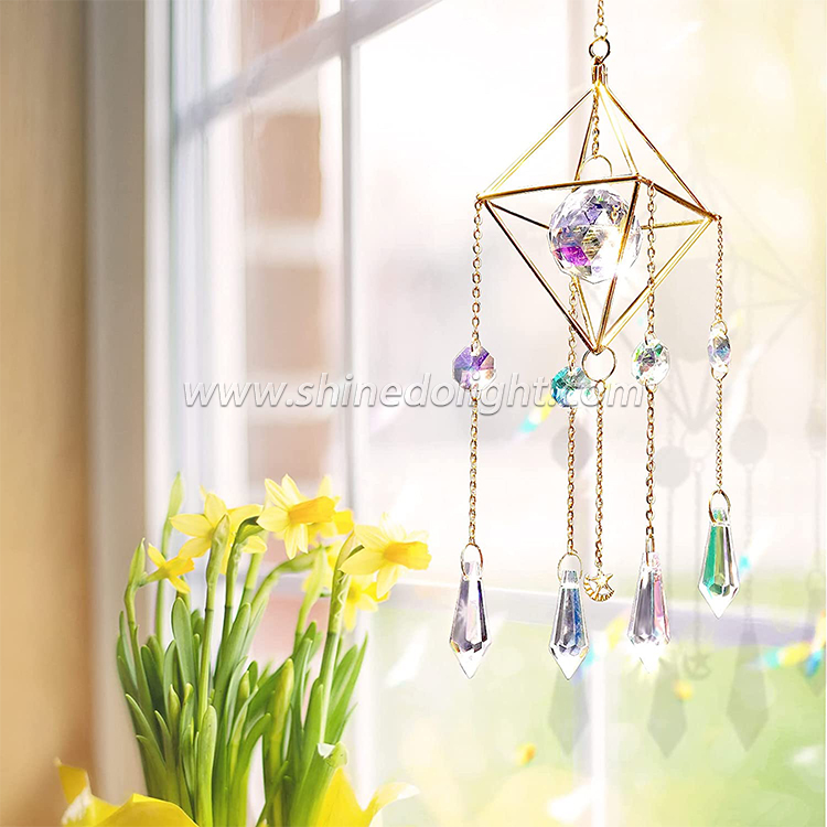 Sun Catchers with Crystals, Indoor Hanging Prism Crystals Rainbow Maker Suncatcher