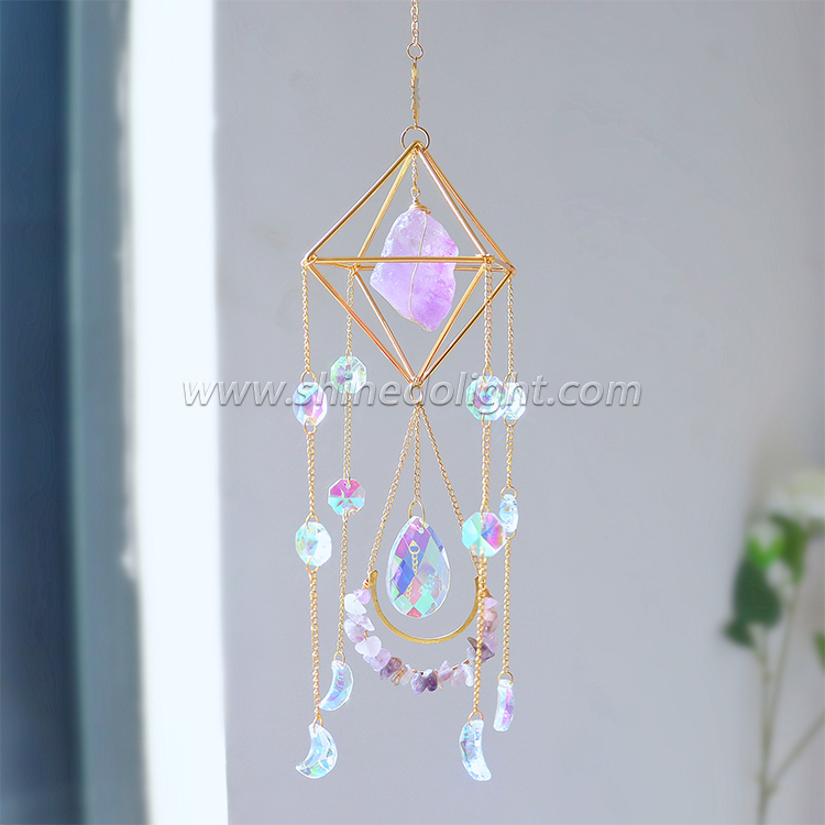 New crystal wind chimes pendant, colorful sun refraction light home decoration, Sun Catcher