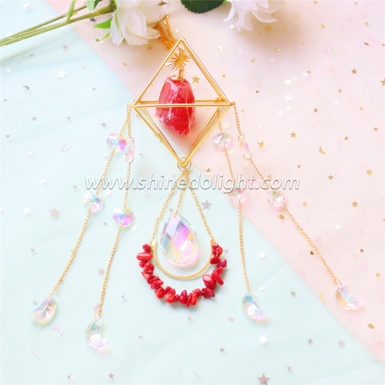 New crystal wind chimes pendant, colorful sun refraction light home decoration, Sun Catcher