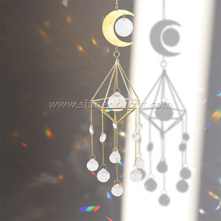 Crystal Hanging Decorations Window Hanging Ornament Crystal Prisms Pendant Window Rainbow Maker Sun Catchers with Chain(white) 