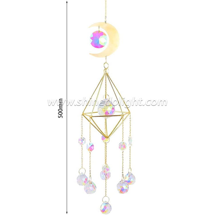 Crystal Hanging Decorations Window Hanging Ornament Crystal Prisms Pendant Window Rainbow Maker Sun Catchers with Chain(RGB)