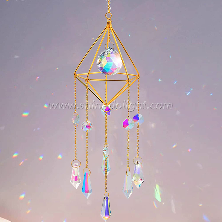 Crystals Suncatcher Colorful Rainbow Sun Light Catcher with Prism Ball Window Decoration wind chimes
