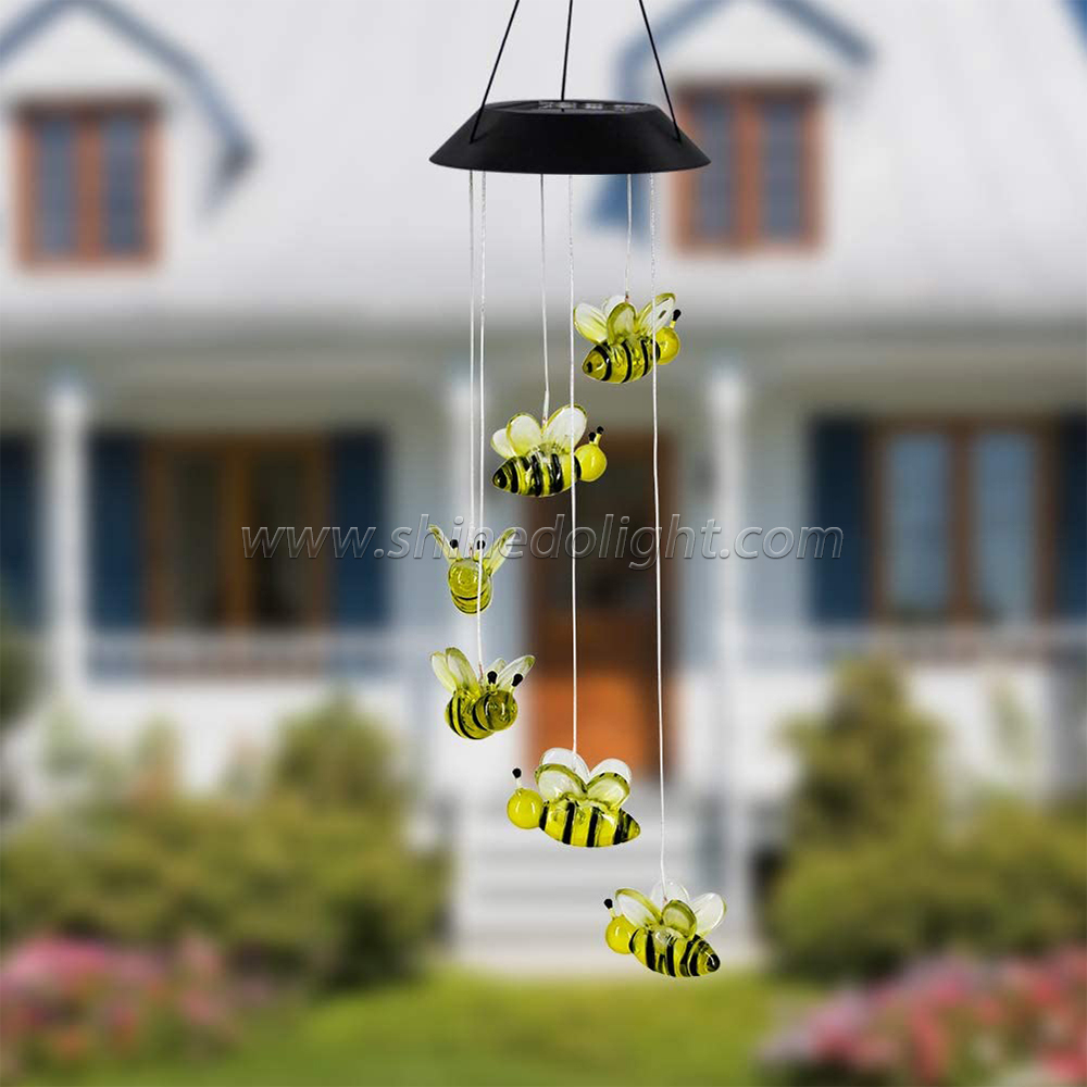 LED Solar Bee Wind Chime, 25